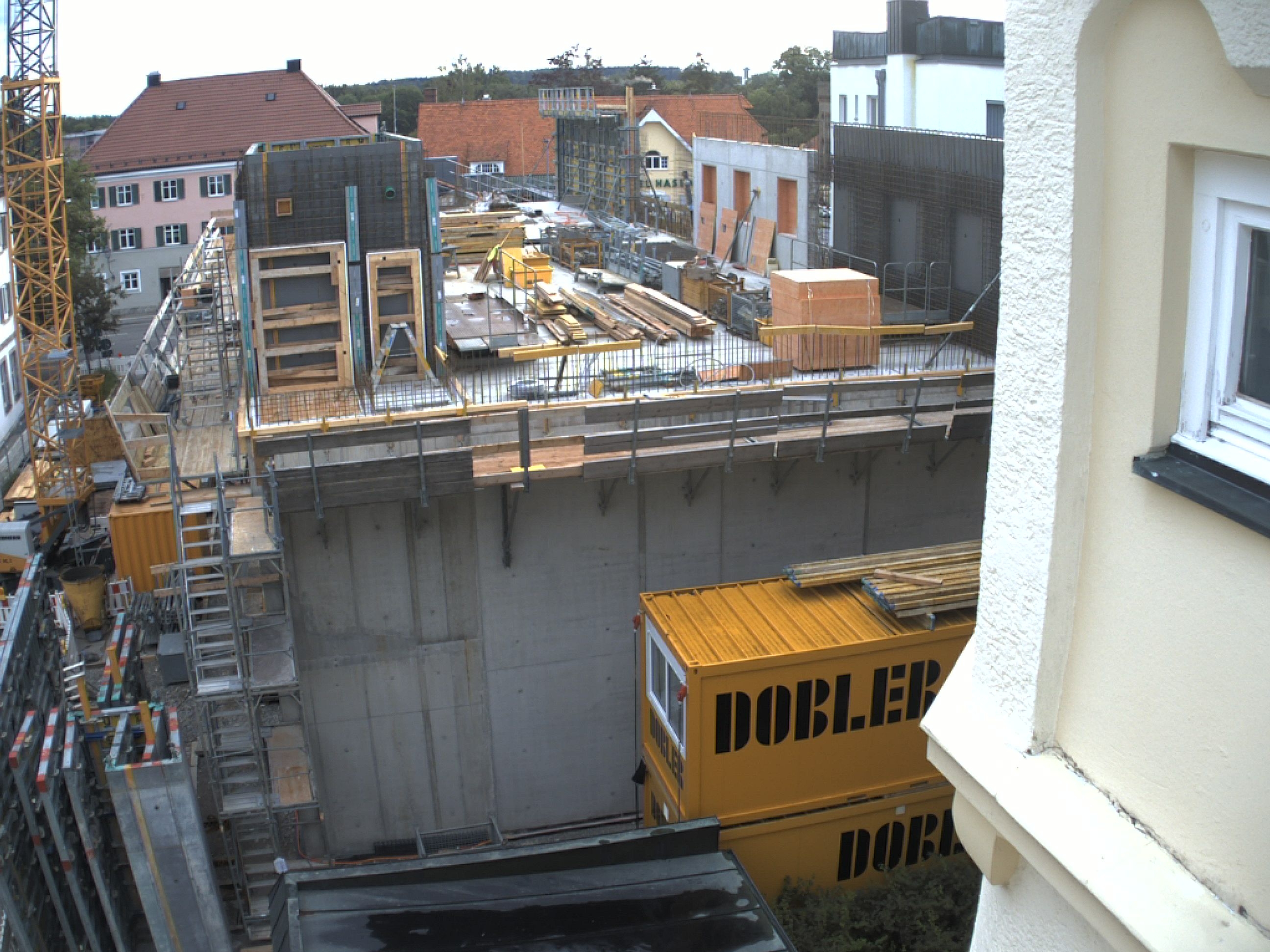 Betonierarbeiten Außenwände im Dachgeschoss. Foto: Stadt Kaufbeuren